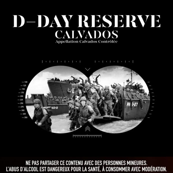 Calvados D-Day Réserve 18 ans, une spécialité de la Cidrerie-Distillerie Théo Capelle, emblème du patrimoine normand.
