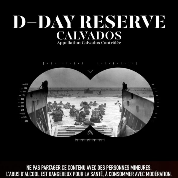 Calvados D-Day Réserve 4 ans, par la cidrerie Théo Capelle, emblématique de l'apprentissage artisanal du Cotentin.